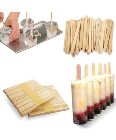 200pcs 4.5 Natural Wooden Food Grade Craft Sticks for DIY Crafts and Ice Cream - Eco-Friendly Popsicle Sticks - Buy Online on SooperMarket.com