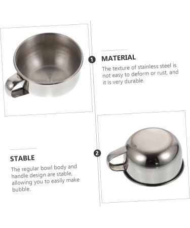 Beavorty 3 Pcs Stainless Steel Shaving Soap Bowl Set - Premium Man's Shaving Cream Cup for Smooth Shaves | International Shipping Available - Buy Online on SooperMarket.com