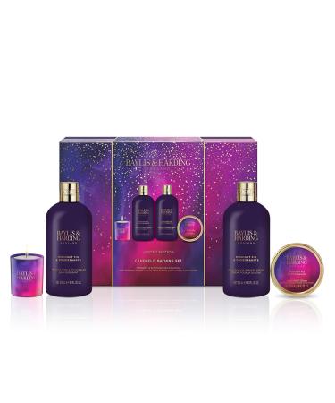 Baylis & Harding Midnight Fig & Pomegranate Luxury Candlelit Bathing Gift Set (Pack of 1) - Vegan Friendly