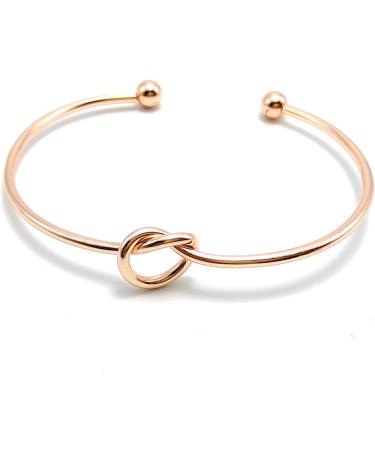 COFOZA Matron of Honor Champagne Compact Mirror & Rose Gold Knot Bracelet - Wedding Proposal Gift - Buy Online on SooperMarket.com
