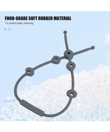 Veeteah Dark Gray Multifunctional Stroller Toy Holder & Pacifier Band | Adjustable Food Catcher Clip for High Chairs - Buy Online on SooperMarket.com