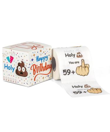 Original funny toilet paper for the 60th birthday - 59 + 1 - Birthday for women & men - Decoration 60th birthday with packaging - joke articles - 1 roll with 250 sheets each soft