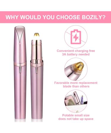 Eyebrow Trimmer Women with Light & Replacement Head BOZILY Painless Battery Eyebrow Epilator Pen for Women Portable Eyebrow Hair Remover Eyebrow Trimmer for Brows Face Cheek Lips Fuzz - Buy Online on SooperMarket.com