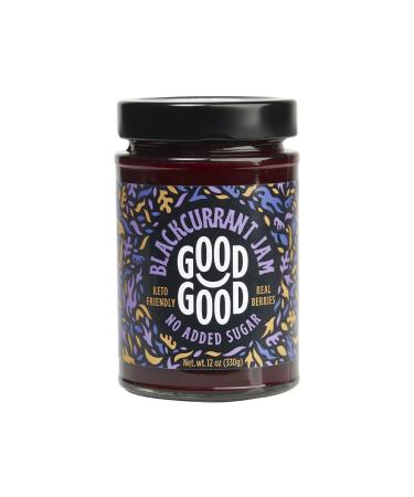 GOOD GOOD Sweet Blackcurrant Jam - Keto Friendly - Low Carb & Calorie Without Added Sugars - Vegan - Gluten Free - Preserves