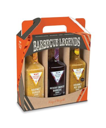 Cottage Delight - Barbecue Legends - Gourmet Burger Sauce 220ml - Hickory Smoked Barbecue Sauce 220ml - Gourmet Hot Dog Sauce 220ml