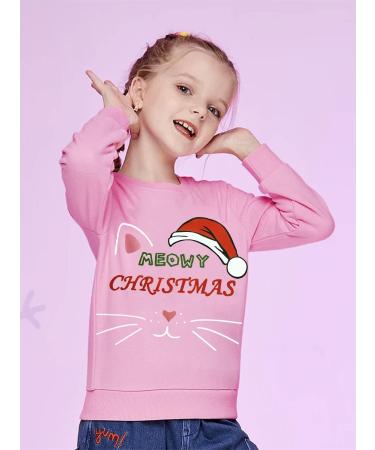 Girls Christmas Jumper - Santa Reindeer Tops for Kids | Xmas Cat Design | 4-5 Years - Buy Online on SooperMarket.com