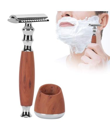 Safety Razor With Holder Zero Waste Razor Edge Safety Razor Classic Manual Double Edge Safety Razor With Wooden Handle For Men