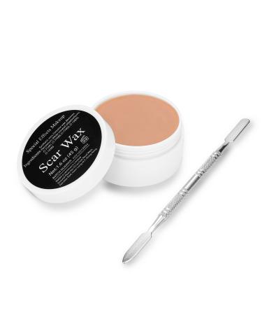 CCbeauty Scar Wax Kit Professional Fake Moulding Skin Wax for Stage Special Effects Halloween SFX Theatrical Makeup Fake Wound Makeup Wax with Double Ended Spatula 4