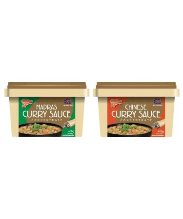 Goldfish Chinese Curry Sauce Paste Concentrate with Madras Curry Sauce Mixed 2x405g