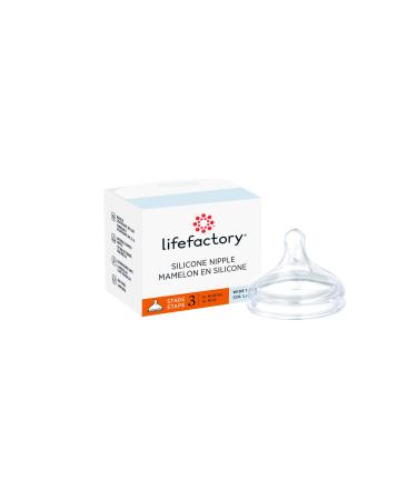 Lifefactory Stage 3 (6+ Months) Wide Neck Silicone Nipple 1-Pack Clear LG8636