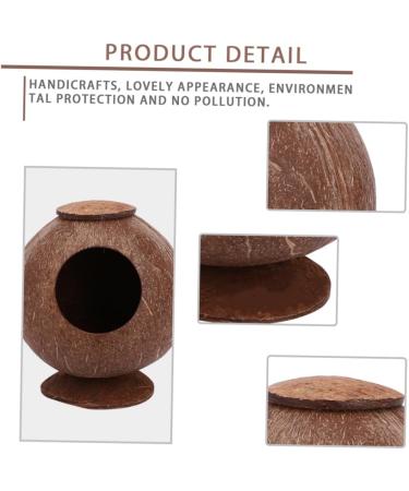 FOMIYES 2pcs Coconut Shell Charcoal Hamster Nest Small The Bed 16X15X15CMx2pcs Brownx2pcs - Buy Online on SooperMarket.com