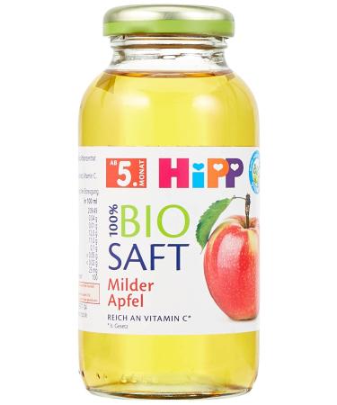 HiPP Mild Apple Organic Pack of 6 (6 x 200 ml) H 8012 Mild Apple 0.2l 200 ml (Pack of 6) Single