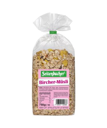 Seitenbacher Bircher Muesli I Whole Grain Cereals I Wheat I Oats I Corn Flakes I Raisins I 3 x 750 g