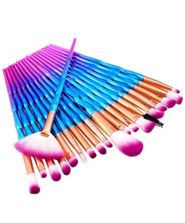 GreenLife Makeup Brushes set 20 pcs Unicorn eye Makeup Brush kit Premium Synthetic Face Eyes Eyeliner Foundation Brush Blending Eyeshadow Blush Concealer Cosmetic Brushes Powder Cream Brush - Blue