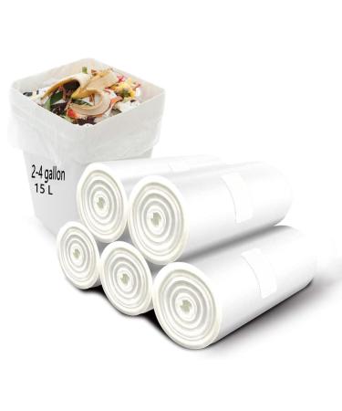Garbage bag 100 pieces 15 liters of small biodegradable food waste garbage bags 100% recycled Robust compost organic waste bag for food household kitchen (2-4 gallons)