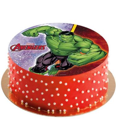 Cake Topper Children's Birthday - Hulk Avengers Edible Imagen - Round 20cm 8 inch - Buy Online on SooperMarket.com