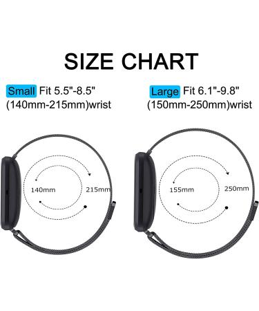 YILED Metal Bands for Fitbit Sense/Versa 3 - Stainless Steel Mesh Wristband with Magnet Lock (Small, Black) - Buy Online on SooperMarket.com