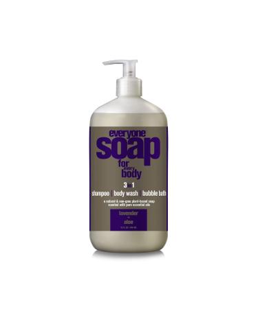Everyone for Every Body 3-in-1 Soap: Shampoo Body Wash and Bubble Bath Lavender and Aloe 32 Ounce
