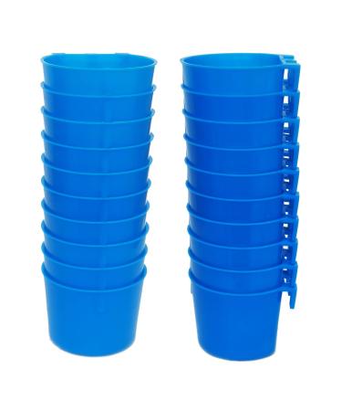 ORIBUKI Pack of 20 Chicken Feeder Cups for Cage Hanging Bird Waterer 8 OZ Rabbit Water Food Bowl Pigeon Feeding Dishes Bunny Poultry Coop Drinker Quail Seed Treats Dispenser Duck Drinking Bottle