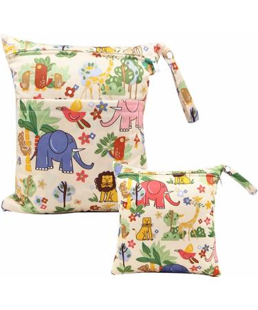 Egurs Wetbag Diaper Bag Set - Large & Medium Zoo-Light Yellow | Ideal for On-the-Go Parents | International Shipping Available - Buy Online on SooperMarket.com