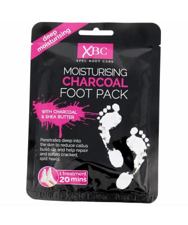 4 x XBC Moisturising Charcoal Foot Pack - Charcoal & Shea Butter