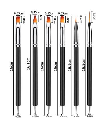 Lofuanna 6-Piece Professional Nail Brush Kit - Double End Nail Art Brushes for Dotting Painting & Gel Polish Designs - Buy Online on SooperMarket.com