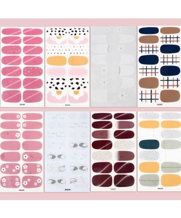 Glitter Purple Silver Floral Nail Stickers - 16 Sheets, Self-Adhesive Wraps for Women and Girls - Buy Online on SooperMarket.com