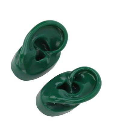 Simulated Ear Model Large Base Silicone Soft Great Toughness Pair Ear Model for Hospitals for Point Acupuncture(Green)