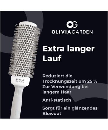 Olivia Garden Expert Blowout Speed Hairbrush - 45 White & Grey - Ideal for Fast Flawless Styling | International Shipping Available - Buy Online on SooperMarket.com