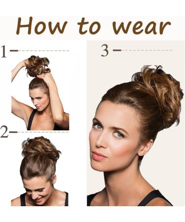 JJstar 2PCS Curly Messy Bun Hair Pieces in Off Black - High Heat Resistant Synthetic Fiber Scrunchies for Women and Girls - Buy Online on SooperMarket.com