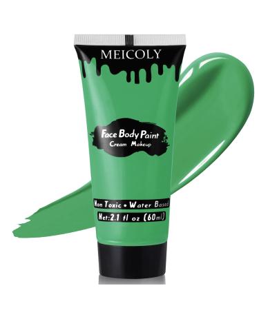 MEICOLY Green Cream Face Body Paint, Christmas Grinch Face Paint, Body Paint for Adults and Children,Camouflage Hunting Hulk Face Paint,Halloween SFX Gamora Witch Makeup,Green