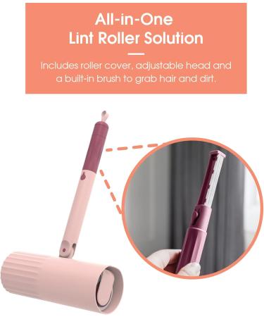 Useful CO Extendable Lint Roller for Animal Hair - 16cm to 110cm Includes 1 Roller & 4 Refill Packs (Pink) - Large Lint Roll for Sticky Leaves & Soil | International Shipping - Buy Online on SooperMarket.com