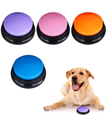Buzzer with sound dog wring dogs buttons to speak Recordable Answer Buzzer's litter bell 4 pieces buzzer with recording function games for dogs speak buttocks dog fleece dog doorbell