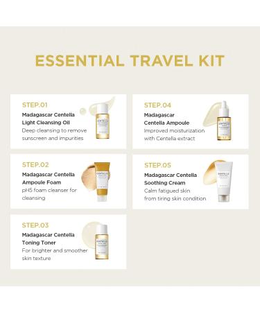 SKIN1004 Madagascar Centella Travel Kit | Toner, Ampoule, Cream & Cleanser | Basic Skincare Pouch | Soothing & Calming Essentials - Buy Online on SooperMarket.com