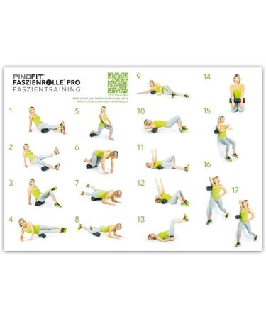 Pinofit Fascia Roll Pro - Ergonomic Foam Back Massager | Self-Massage Tool with Practice Poster | 42cm x 15cm - International Shipping - Buy Online on SooperMarket.com