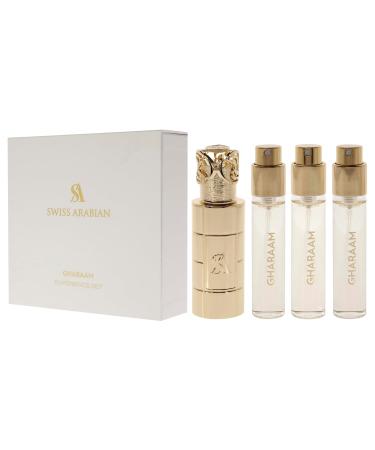 Swiss Arabian Gharaam for Unisex - 4 Pc Mini Gift Set 3 x 10ml Perfume Spray 1 Metal Case - Buy Online on SooperMarket.com