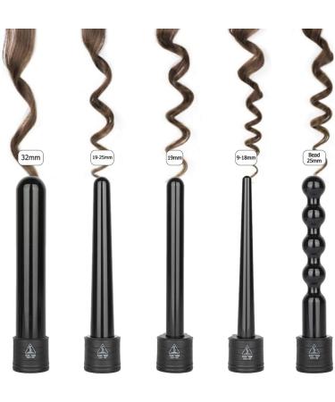 Culwad 5 in 1 Curling Wand Set - Multifunctional Ceramic Coating & Glove - 7-Part International Shipping - Buy Online on SooperMarket.com