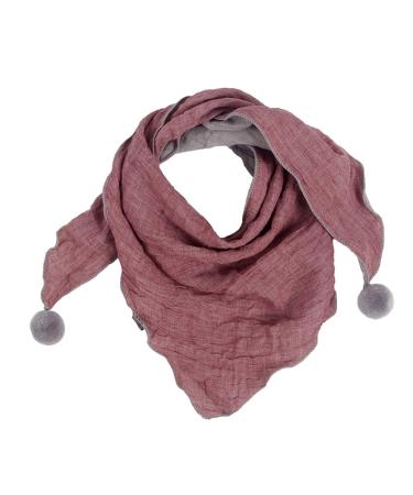Asudaro Baby Scarf Boy Girl Neckerchief Head Neck Children's Scarf Cute Triangle Cotton Scarves with Hairball Neck Warmer for Winter Autumn One size dark red