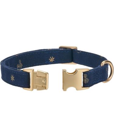 Yudote Soft Dog Collar for Sensitive Skin | Natural Cotton Fabric | Oxford Blue | Ideal for Small Calm Dogs - Buy Online on SooperMarket.com