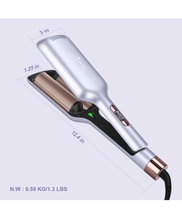 32mm Aima Beauty Twins Mermaid Hair Waver - Anti-Scald Curling Iron for Beach Waves | 1.25 Inch Dual Barrel | Fast 15S Heating - Perfect for All Hair Types (Light Purple - Buy Online on SooperMarket.com