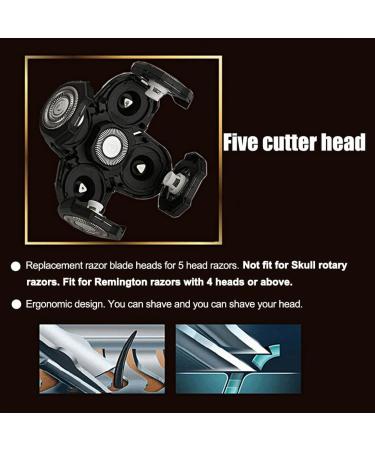 Pilarmuture 5 Head Shaver Replacement Heads - Easy Install Electric Razor Blades for Bald Men - Premium Quality Blue - Buy Online on SooperMarket.com