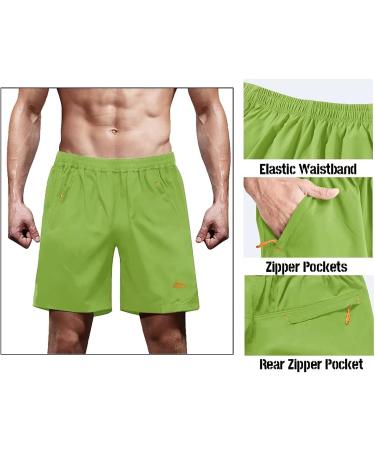 MAGCOMSEN Men's Quick Dry Running Shorts with Zipper Pockets - Fruit Green - Size 38 - Buy Online on SooperMarket.com