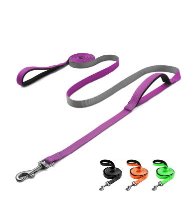 Demigreat tow lines for dogs 1.5m / 3m / 5m Robust long dog leash training line with padded handle and hand loop training leash for small to large dogs 3m / 10ft violet