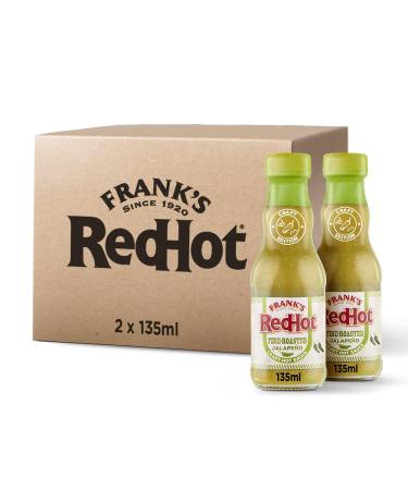 Frank's RedHot Fire-Roasted Jalape o Craft Hot Sauce 135 ML | Pack of 2 | Smokey Fiery Hot Chilli Sauce | Use as Condiment | for Veg & Non-Veg Cuisine | Perfect for Grilled Chicken Nachos and Tacos Jalapeno 135 ml (Pack of 2)
