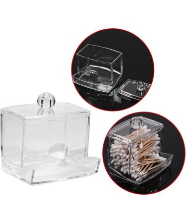 Atyhao Cotton Swab Box | Practical Q-Tip Organizer & Makeup Storage | Transparent Cosmetic Holder with Lid - Shop Internationally - Buy Online on SooperMarket.com