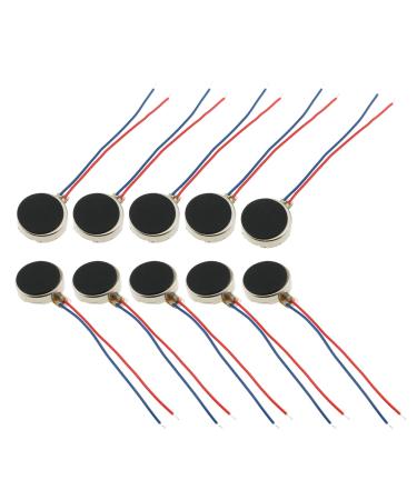 E-outstanding 10-Pack 1027 Mini Vibration Motor Two Wired DC 3V 12000rpm Flat Vibrating Moteur Button Motors for Mobile Phone Tablet Household Appliances 10x2.7mm
