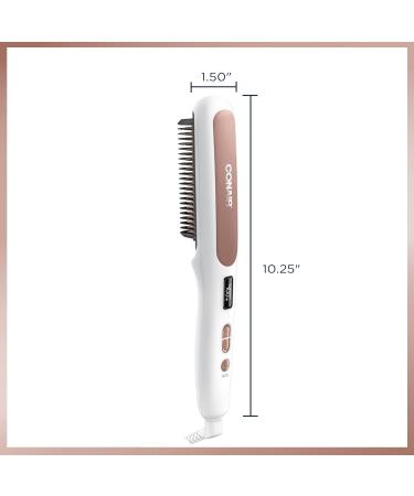 Conair Double Ceramic Straightening Brush - Heated Hair Brush for Smooth Shiny Hair | V-Shaped Bristles | International Shipping Available - Buy Online on SooperMarket.com