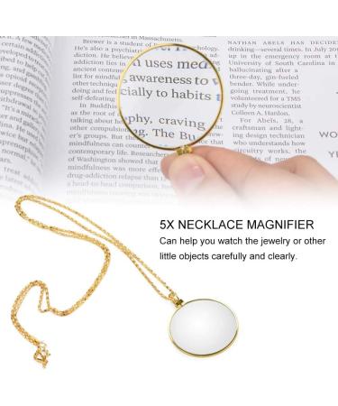 Magnifier Pendant Necklace 5X Monocle for Eye Costume Mini Magnify Glass Reeding Decorative Necklace for Library Reading Jewelry Crafts Needlework (gold) - Buy Online on SooperMarket.com