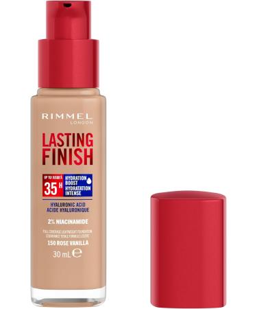 Rimmel London - Lasting Finish 35 Hour Foundation Long-Wearing Hydrating Vegan Formula Full-Coverage - Rose Vanilla 1 count (Pack of 1) Rose Vanilla - 150 - Buy Online on SooperMarket.com