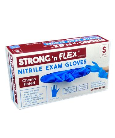 STRONG 'n FLEX Nitrile Exam Gloves Latex-Free & Powder-Free Exam Gloves Chemo Rated Medical & Home Use (Box of 100) Medium